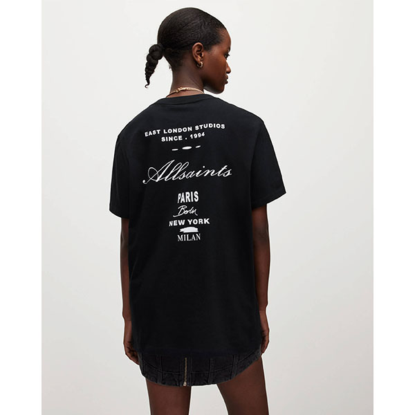 Allsaints Australia Womens Vita Boyfriend T-Shirt Black AU06-968